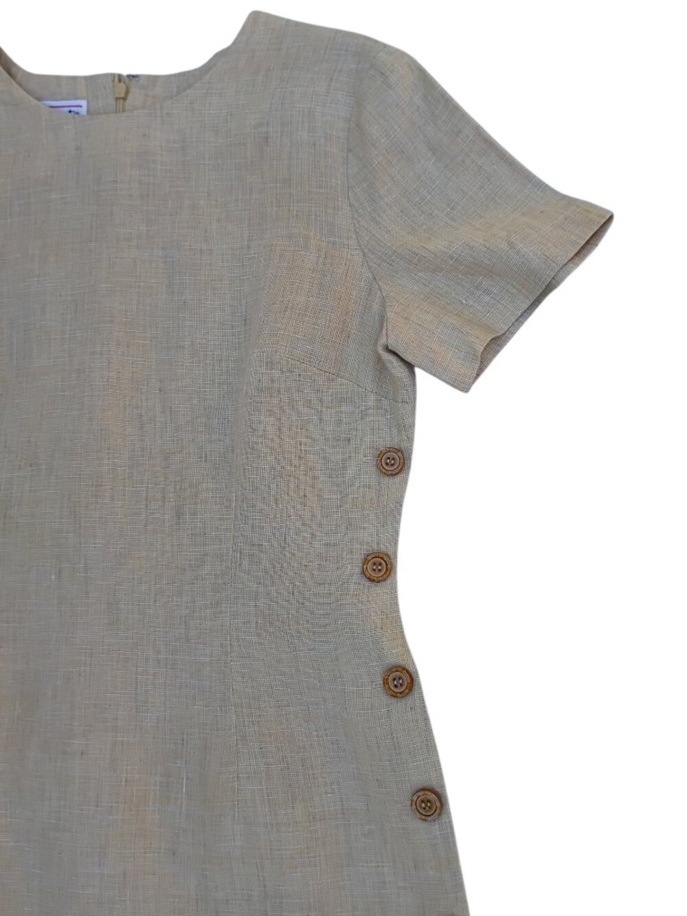 Talbots vintage wheat color linen lined maxi dress sz 6 - Picture 7 of 14